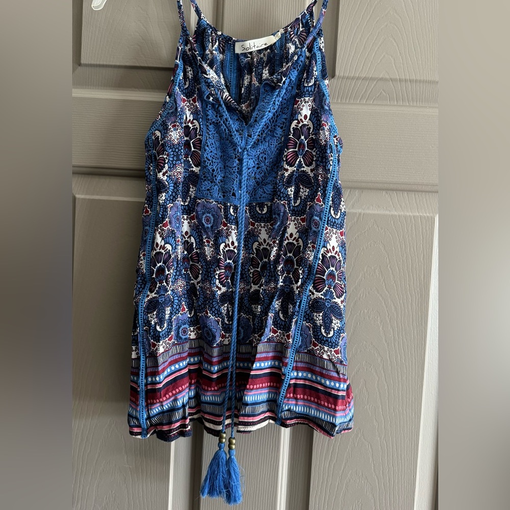NWOT! Blue Floral Tank Top